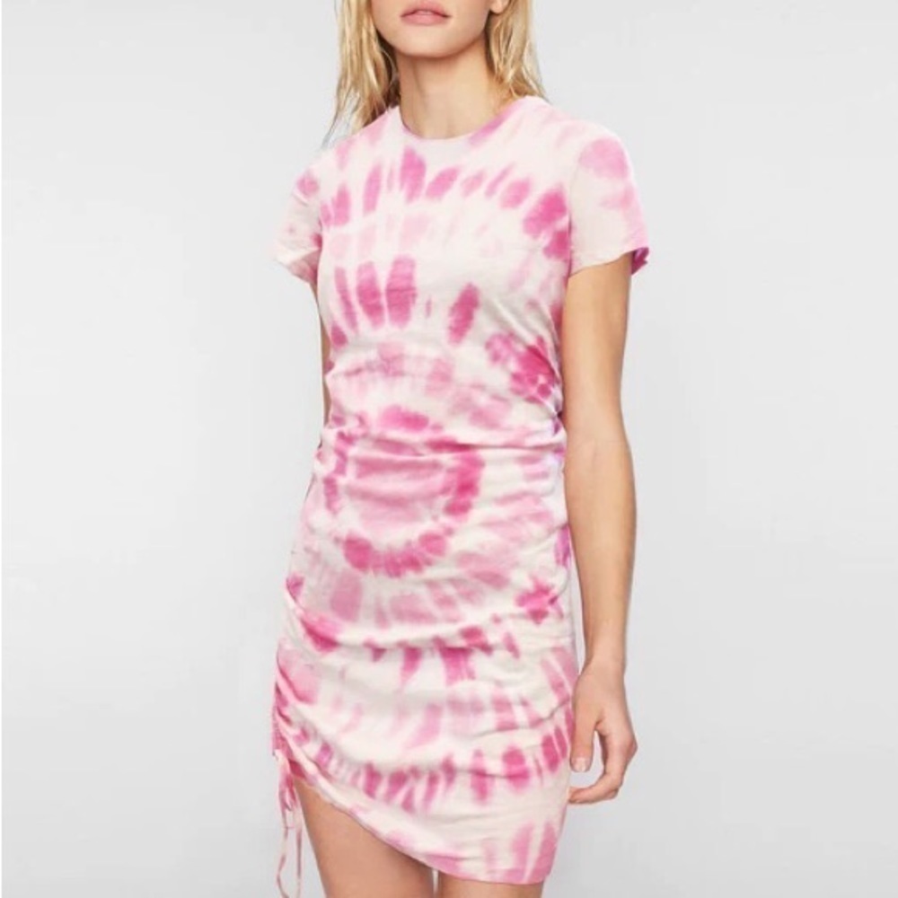 Pam & Gela Tie Dye Side Ruched Mini Dress P